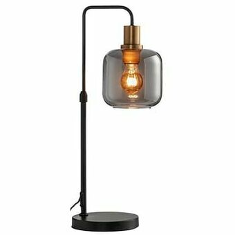 Leen Bakker TAFELLAMP TOULOUSE SMOKED GLAS E27 38-60X26X18CM - Leen Bakker aanbieding