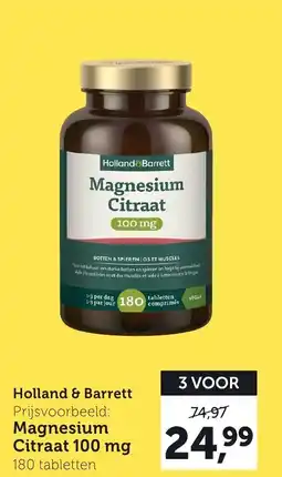 Holland & Barrett Holland & Barrett Magnesium Citraat 100 mg aanbieding