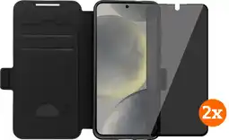 Coolblue BlueBuilt Samsung Galaxy S25 Book Case Noir + Protège-écran Filtre de Confidentialité Lot de 2 aanbieding