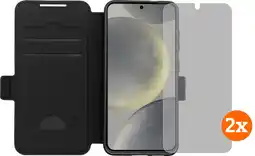 Coolblue BlueBuilt Samsung Galaxy S25 Book Case Noir + Protège-écran Verre Lot de 2 aanbieding