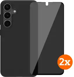 Coolblue BlueBuilt Samsung Galaxy S25 Back Cover Noir + Protège-écran Filtre de Confidentialité Lot de 2 aanbieding