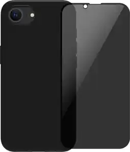 Coolblue BlueBuilt Back Cover iPhone 16e Noir + Protège-écran avec Filtre de Confidentialité Verre aanbieding