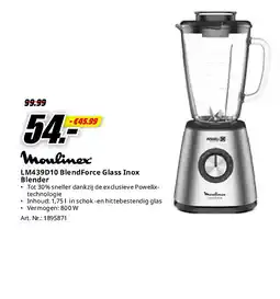 MediaMarkt LM439D10 BlendForce Glass Inox Blender aanbieding