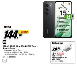 MediaMarkt Mi REDMI 15 8G RAM 256G ROM Zwart Smartphone aanbieding