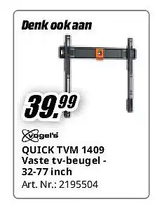 MediaMarkt QUICK TVM 1409 Vaste tv-beugel - 32-77 inch aanbieding