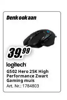 MediaMarkt G502 Hero 25K High Performance Zwart Gaming muis aanbieding