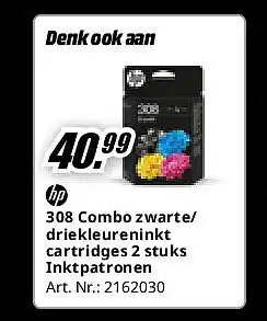 MediaMarkt Hp 308 Combo zwarte/ driekleureninkt cartridges 2 stuks Inktpatronen aanbieding