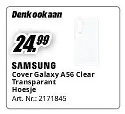 MediaMarkt Samsung Cover Galaxy A56 Clear Transparant Hoesje aanbieding