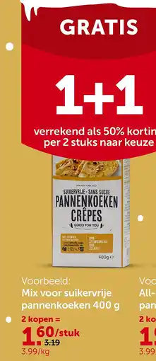 AVEVE Mix voor suikervrije pannenkoeken 400 g aanbieding