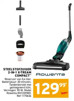 Trafic Rowenta steelstofzuiger 2-in-1 x-tream compact aanbieding