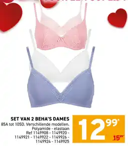 Trafic Set van 2 beha's dames aanbieding