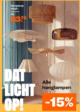 Kwantum Hanglamp Altair Naturel aanbieding