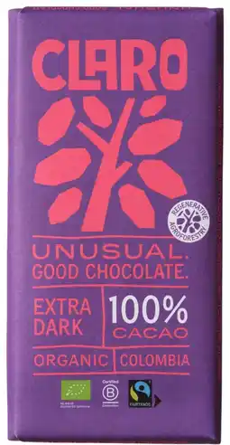 Albert Heijn Claro Reep 100% extra dark aanbieding