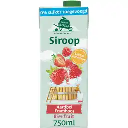 Albert Heijn Van de Boom Aardbei framboos siroop 0% suiker aanbieding
