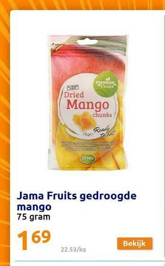 Action Jama Fruits Gedroogde Mango aanbieding