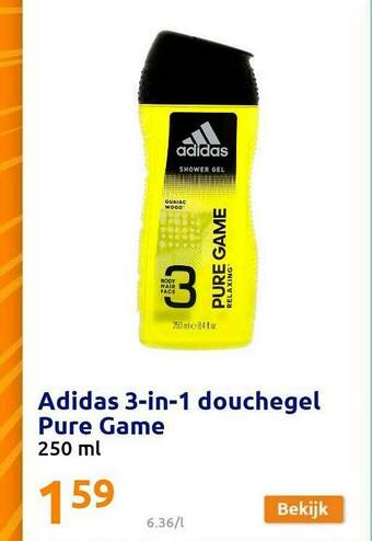 Action Adidas 3 In 1 Douchegel Pure Game aanbieding