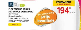 Brico Elektrische Boiler Met Droge Weerstand aanbieding