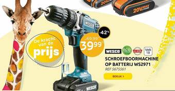 Brico Schroefboormachine Op Batterij aanbieding
