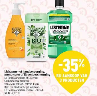 Delhaize Lichaams Of Handverzorging, Mondwater Of Lippenbescherming aanbieding