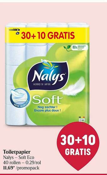 Delhaize Toiletpapier Nalys aanbieding