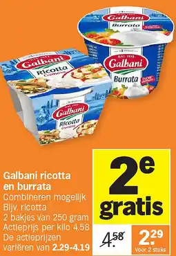 Albert Heijn Galbani ricotta en burrata aanbieding