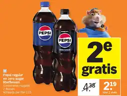 Albert Heijn Pepsi regular en zero sugar literflessen aanbieding