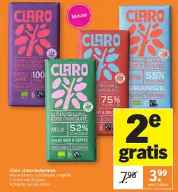 Albert Heijn Claro chocoladerepen aanbieding