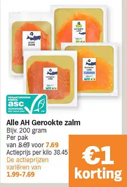 Albert Heijn Alle AH Gerookte zalm aanbieding