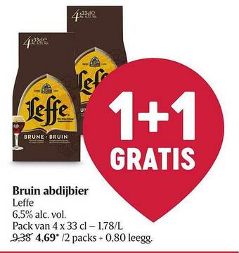 Delhaize Bruin Abdijbier Leffe aanbieding
