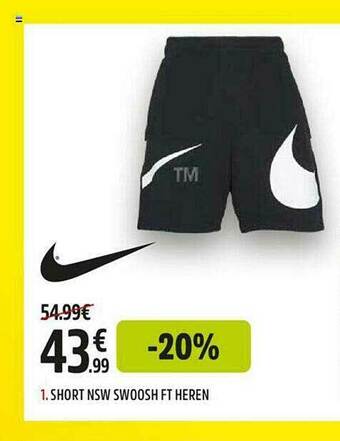 Intersport Short Nsw Swoosh Ft Heren aanbieding