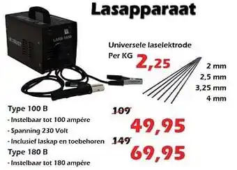 Lasapparaat universele laselektrode