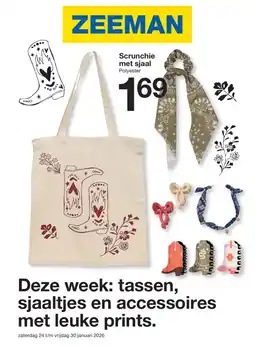 Zeeman Scrunchie met sjaal aanbieding