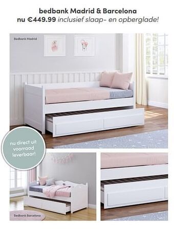 Baby & Tiener Bedbank madrid + barcelona aanbieding