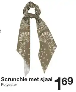 Zeeman Scrunchie met sjaal Polyester aanbieding