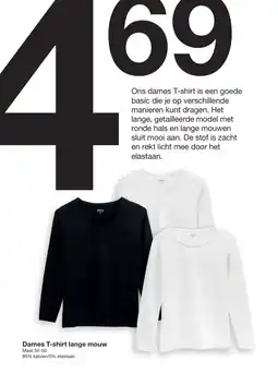 Zeeman Dames T-shirt lange mouw aanbieding