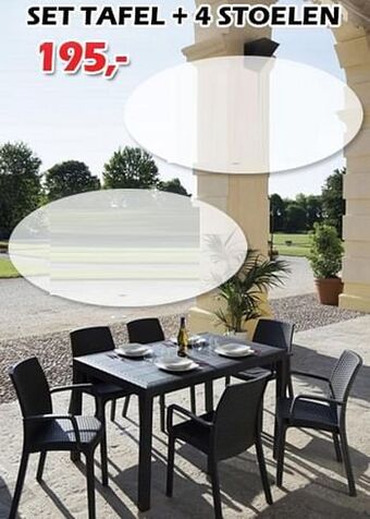 iTEK Set tafel + 4 stoelen aanbieding