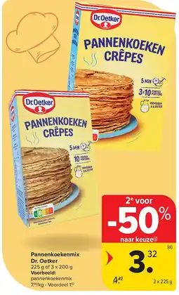 Carrefour Pannenkoekenmix Dr. Oetker aanbieding