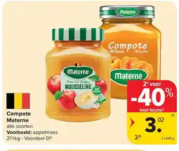 Carrefour Compote Materne aanbieding