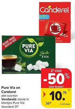 Carrefour Pure Via en Canderel aanbieding