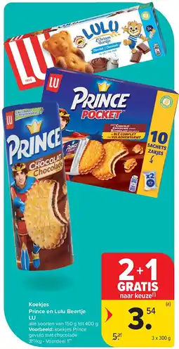 Carrefour Koekjes Prince en Lulu Beertje LU aanbieding
