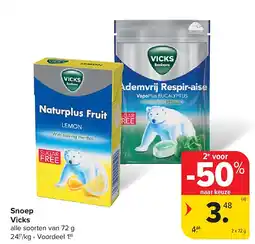 Carrefour Snoep Vicks aanbieding