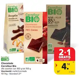 Carrefour Chocolade Carrefour Bio aanbieding