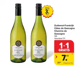 Carrefour Zuidwest-Frankrijk Côtes de Gascogne Chemins de Gascogne aanbieding