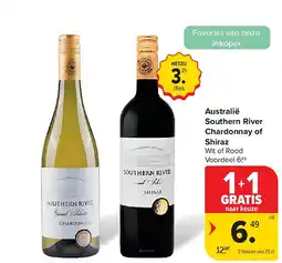 Carrefour Australië Southern River Chardonnay of Shiraz aanbieding