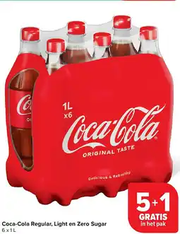 Carrefour Coca-Cola Regular, Light en Zero Sugar aanbieding
