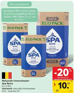 Carrefour Natuurlijk mineraalwater Spa Reine aanbieding