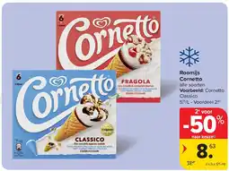 Carrefour Roomijs Cornetto aanbieding