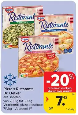 Carrefour Pizza’s Ristorante Dr. Oetker aanbieding
