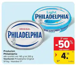Carrefour Producten Philadelphia aanbieding