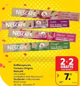Carrefour Koffiecapsules Farmers Origins Nescafé aanbieding